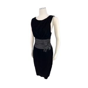 vintage 90s black velvet cocktail dress Alex Evenings